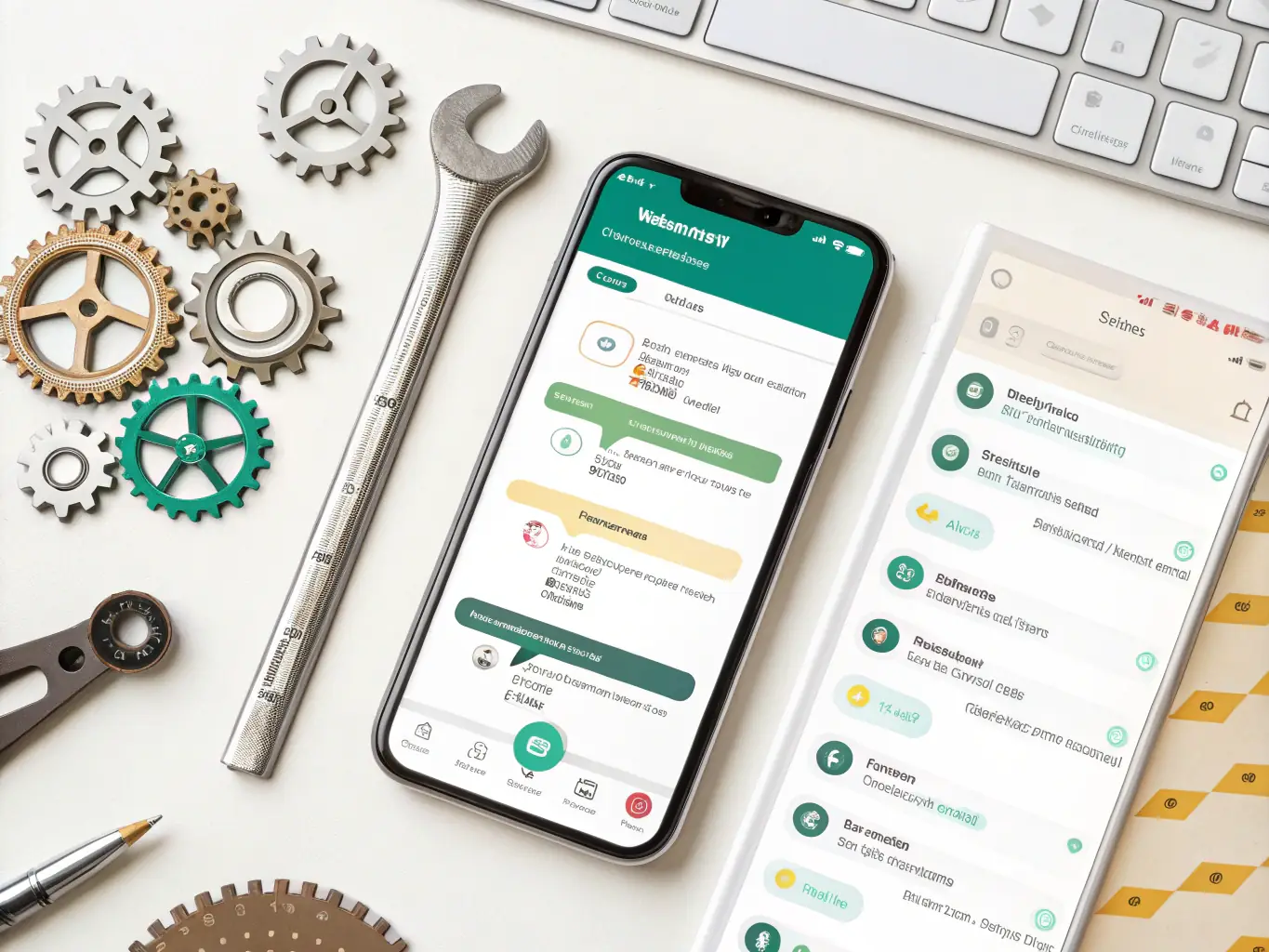 A visual representation of a chatbot interface seamlessly integrated with WhatsApp, showcasing its ability to handle customer inquiries and schedule appointments.